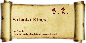 Valenta Kinga névjegykártya
